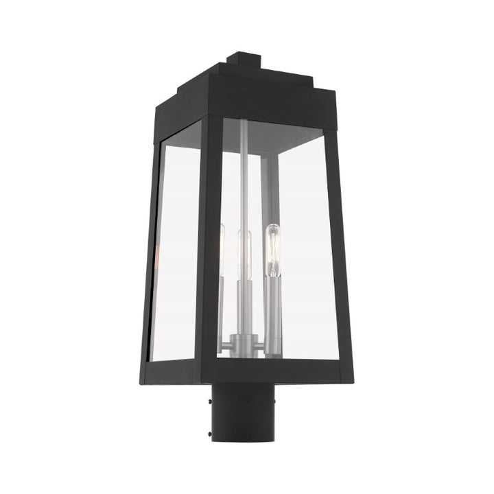 Outdoor Landscape Lighting LED 12V Low Voltage Oslo Candelabra Base Light Bulb Socket Medium Outdoor Post Top Lantern 8.25" x 8.25" x 20.375" Solid Brass and Clear Glass 120V for Garden, Exterior Post - 20856-04