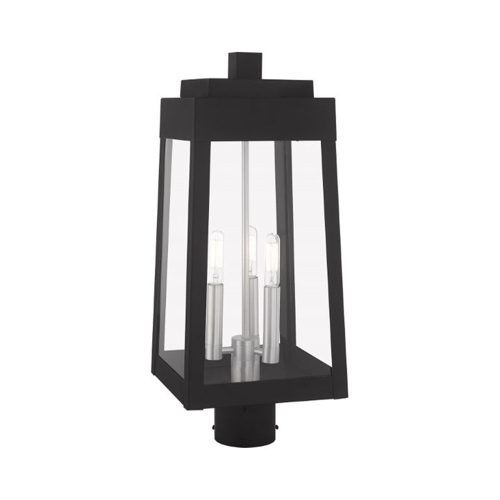 Outdoor Landscape Lighting LED 12V Low Voltage Oslo Candelabra Base Light Bulb Socket Medium Outdoor Post Top Lantern 8.25" x 8.25" x 20.375" Solid Brass and Clear Glass 120V for Garden, Exterior Post - 20856-04