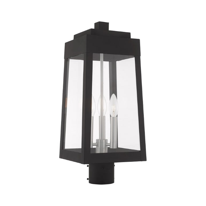 Outdoor Landscape Lighting LED 12V Low Voltage Oslo Candelabra Base Light Bulb Socket Medium Outdoor Post Top Lantern 8.25" x 8.25" x 20.375" Solid Brass and Clear Glass 120V for Garden, Exterior Post - 20856-04