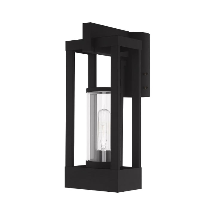 Outdoor Landscape Lighting LED 12V Low Voltage Delancey Medium Base Light Bulb Socket Medium Outdoor Post Top Lantern 9.125" x 6.25" x 15.125" Solid Brass and Cylinder Clear Glass, Black Finish 120V for Garden, Exterior Post - 20994-04