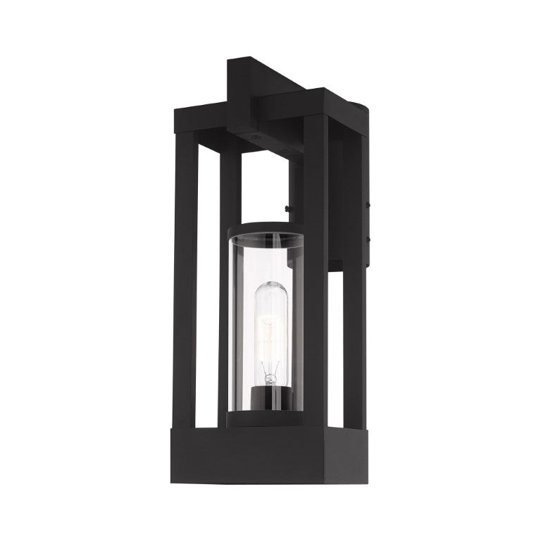 Outdoor Landscape Lighting LED 12V Low Voltage Delancey Medium Base Light Bulb Socket Medium Outdoor Post Top Lantern 9.125" x 6.25" x 15.125" Solid Brass and Cylinder Clear Glass, Black Finish 120V for Garden, Exterior Post - 20994-04
