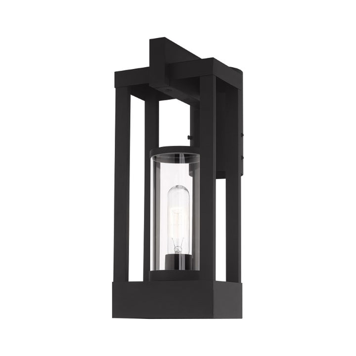 Outdoor Landscape Lighting LED 12V Low Voltage Delancey Medium Base Light Bulb Socket Medium Outdoor Post Top Lantern 9.125" x 6.25" x 15.125" Solid Brass and Cylinder Clear Glass, Black Finish 120V for Garden, Exterior Post - 20994-04