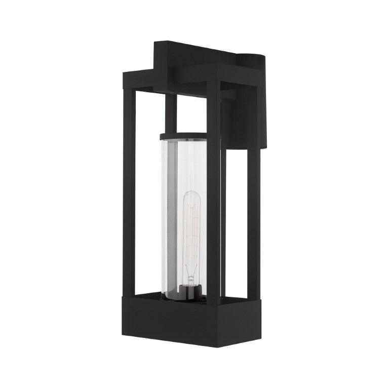 Outdoor Landscape Lighting LED 12V Low Voltage Delancey Medium Base Light Bulb Socket Medium Outdoor Post Top Lantern 10.125" x 8" x 18.875" Solid Brass and Cylinder Clear Glass, Black Finish 120V for Garden, Exterior Post - 20996-04