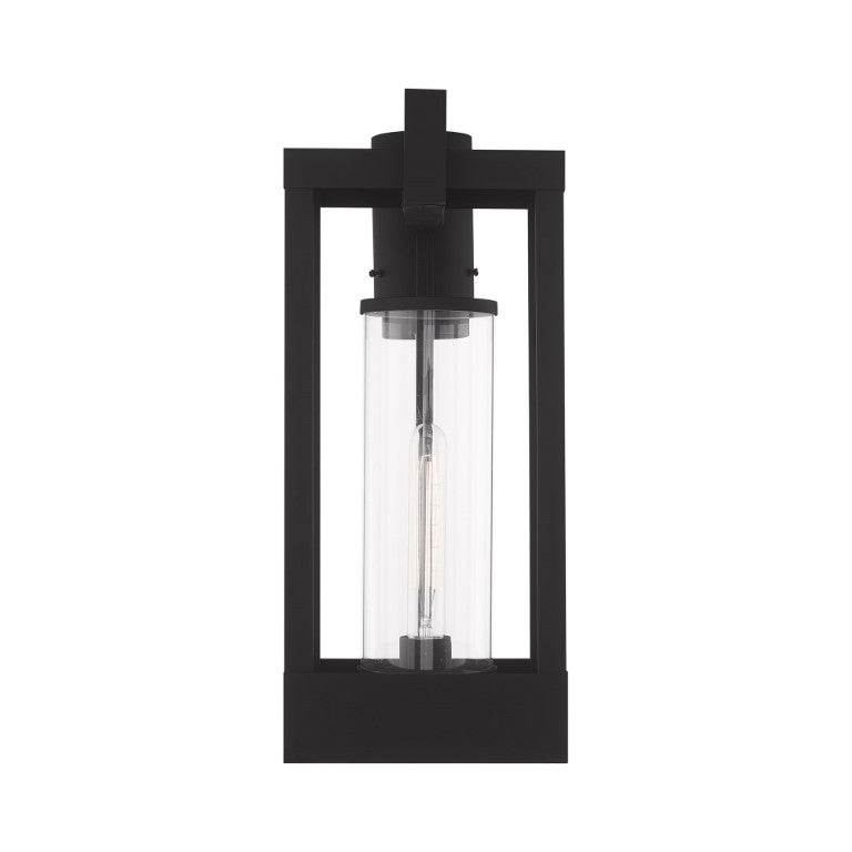 Outdoor Landscape Lighting LED 12V Low Voltage Delancey Medium Base Light Bulb Socket Medium Outdoor Post Top Lantern 10.125" x 8" x 18.875" Solid Brass and Cylinder Clear Glass, Black Finish 120V for Garden, Exterior Post - 20996-04