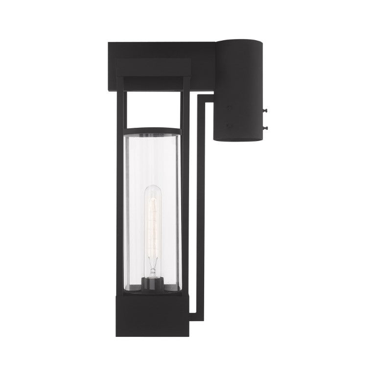 Outdoor Landscape Lighting LED 12V Low Voltage Delancey Medium Base Light Bulb Socket Medium Outdoor Post Top Lantern 10.125" x 8" x 18.875" Solid Brass and Cylinder Clear Glass, Black Finish 120V for Garden, Exterior Post - 20996-04