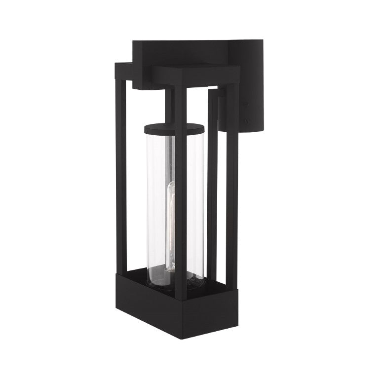 Outdoor Landscape Lighting LED 12V Low Voltage Delancey Medium Base Light Bulb Socket Medium Outdoor Post Top Lantern 10.125" x 8" x 18.875" Solid Brass and Cylinder Clear Glass, Black Finish 120V for Garden, Exterior Post - 20996-04
