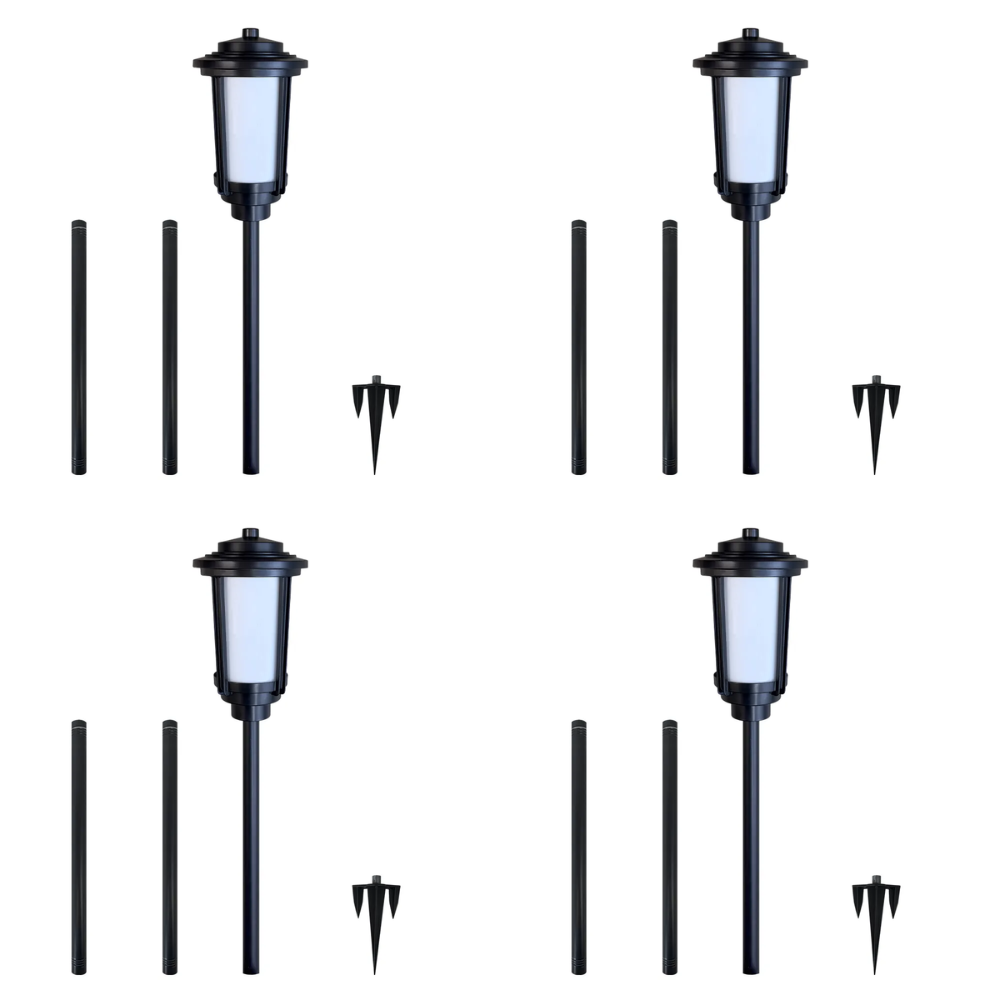 Outdoor Landscape Lighting LED 12V Low Voltage CDPA76 4x/8x/12x Package Heavy Duty Cast Aluminum 12V Low Voltage 1.7W LED Outdoor Landscape 2200K Color Tall Path Light 4 Pack