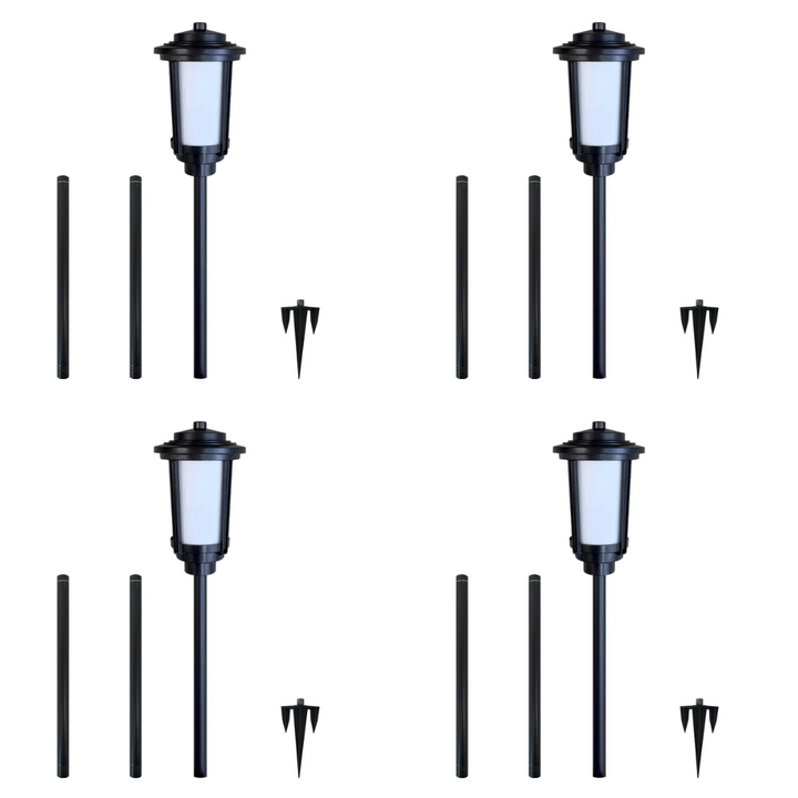 Outdoor Landscape Lighting LED 12V Low Voltage CDPA76 4x/8x/12x Package Heavy Duty Cast Aluminum 12V Low Voltage 1.7W LED Outdoor Landscape 2200K Color Tall Path Light 4 Pack