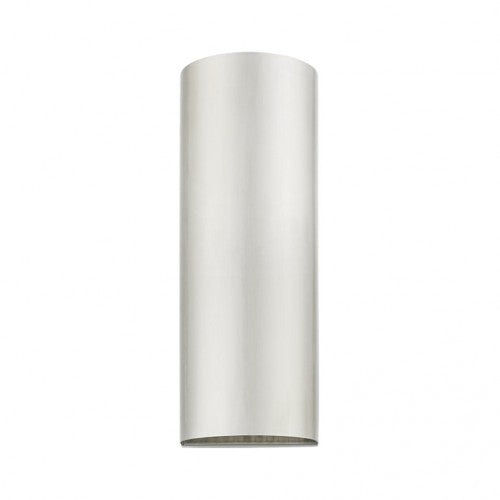 Outdoor Landscape Lighting LED 12V Low Voltage Bond Outdoor 1 E26 Medium Base Light Bulb Socket Outdoor ADA-Compliant Half Cylinder Wall Sconce 4.25"x7" Stainless Steel with Brushed Nickel Finish 120V for Garden, Interior, Exterior and Patio 22061-91