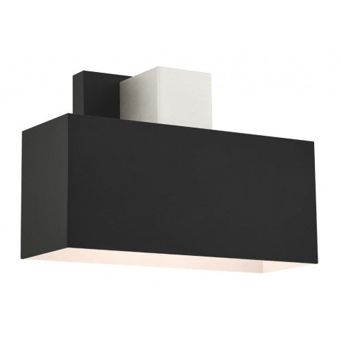 Outdoor Landscape Lighting LED 12V Low Voltage Lynx Indoor/Outdoor 1 E26 Medium Base Light Bulb Socket ADA-Compliant Solid Brass Wall Sconce 6.25"x9" Black with Brushed Nickel Accents Finish 120V for Garden, Interior, Exterior and Patio 22423-04