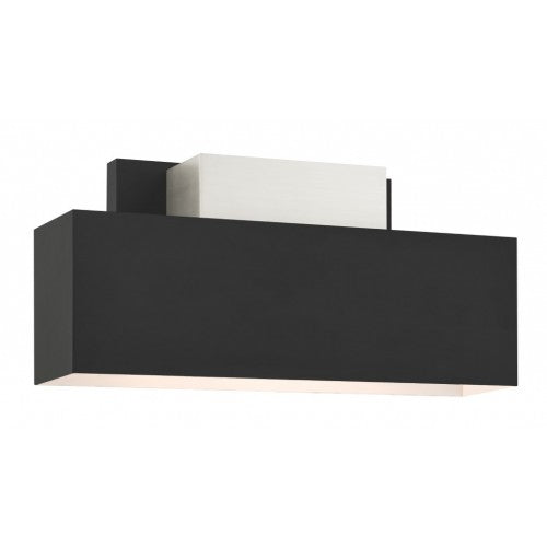 Outdoor Landscape Lighting LED 12V Low Voltage Lynx Indoor/Outdoor 1 E26 Medium Base Light Bulb Socket ADA-Compliant Solid Brass Wall Sconce 6.75"x14" Black with Brushed Nickel Accents Finish 120V for Garden, Interior, Exterior and Patio 22424-04