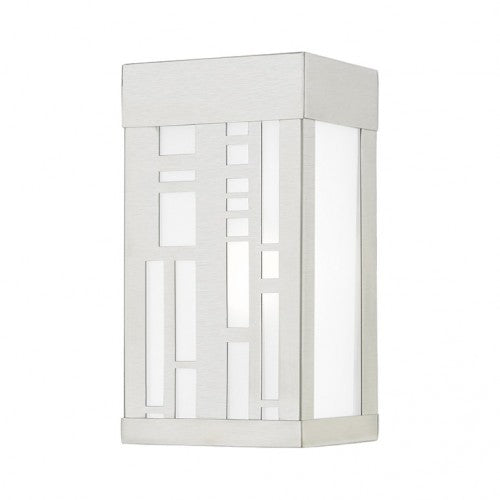 Outdoor Landscape Lighting LED 12V Low Voltage Malmo Outdoor 1 E26 Medium Base Light Bulb Socket Outdoor ADA-Compliant Stainless Steel Wall Sconce 4.5"x8.5" Brushed Nickel Finish 120V for Garden, Interior, Exterior and Patio 22971-91
