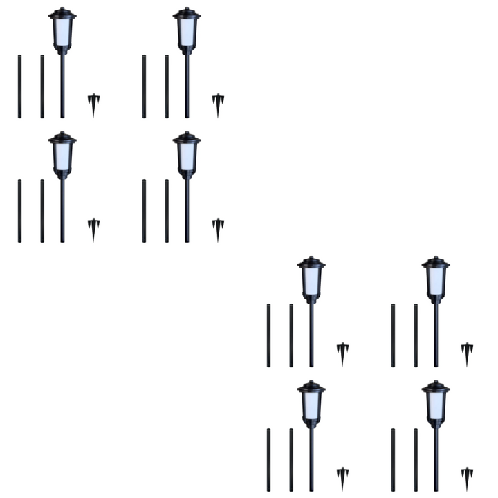 Outdoor Landscape Lighting LED 12V Low Voltage CDPA76 4x/8x/12x Package Heavy Duty Cast Aluminum 12V Low Voltage 1.7W LED Outdoor Landscape 2200K Color Tall Path Light 8 Pack