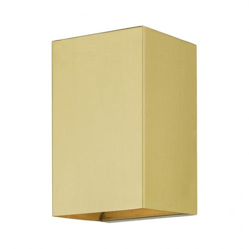 Outdoor Landscape Lighting LED 12V Low Voltage Derby Outdoor 1 E26 Medium Base Light Bulb Socket Outdoor ADA-Compliant Stainless Steel Wall Sconce 4.25"x7" Satin Gold Finish 120V for Garden, Exterior and Patio 24671-32