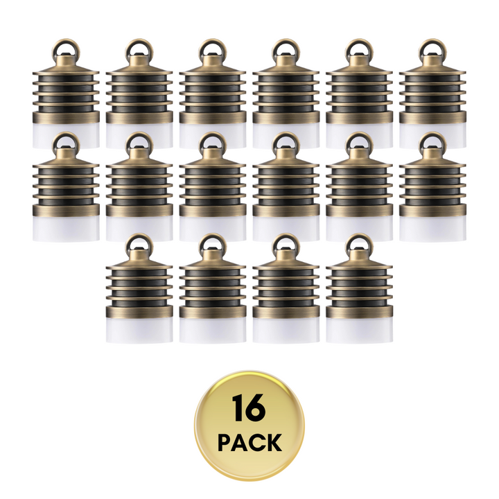 Outdoor Landscape Lighting LED 12V Low Voltage HLA01 Calvo Low Voltage Brass Yellow Cylinder Pendant 4.5W 2700K Integrated LED Aluminum Light Hanging Patio Light 16 Pack