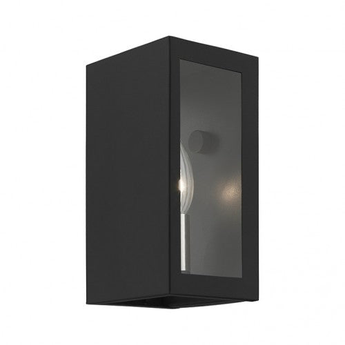 Outdoor Landscape Lighting LED 12V Low Voltage Winfield Outdoor 1 E12 Candelabra Base Light Bulb Socket Outdoor ADA-Compliant Stainless Steel Wall Sconce 4.5"x8.5" Textured Black with Brushed Nickel Candles Finish 120V for Garden, Interior, Exterior and Patio 29121-14