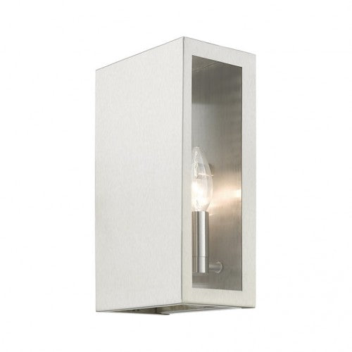 Outdoor Landscape Lighting LED 12V Low Voltage Winfield Outdoor 2 E12 Candelabra Base Light Bulb Sockets Outdoor ADA-Compliant Stainless Steel Wall Sconce 6"x11" Brushed Nickel Finish 120V for Garden, Interior, Exterior and Patio 29122-91