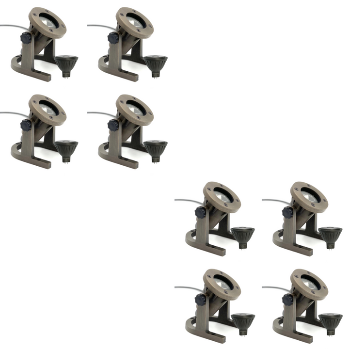 Outdoor Landscape Lighting LED 12V Low Voltage UWL01B Cast Brass Underwater Light 4x/8x/12x MR16 4W Dimmable 2700K Package 12V IP67 Low Voltage Outdoor Lighting 8 Pack