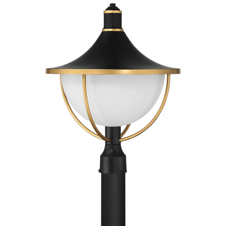 Outdoor Landscape Lighting LED 12V Low Voltage Atlas 1 Light Outdoor Post Light 16.5"x20.75" Stainless Steel and Glass Matte Black with Textured Gold Finish 120V 1 E26 Medium Base LED Bulb Sockets Casual Farmhouse Lantern for Patio, Garden, Exterior Posts