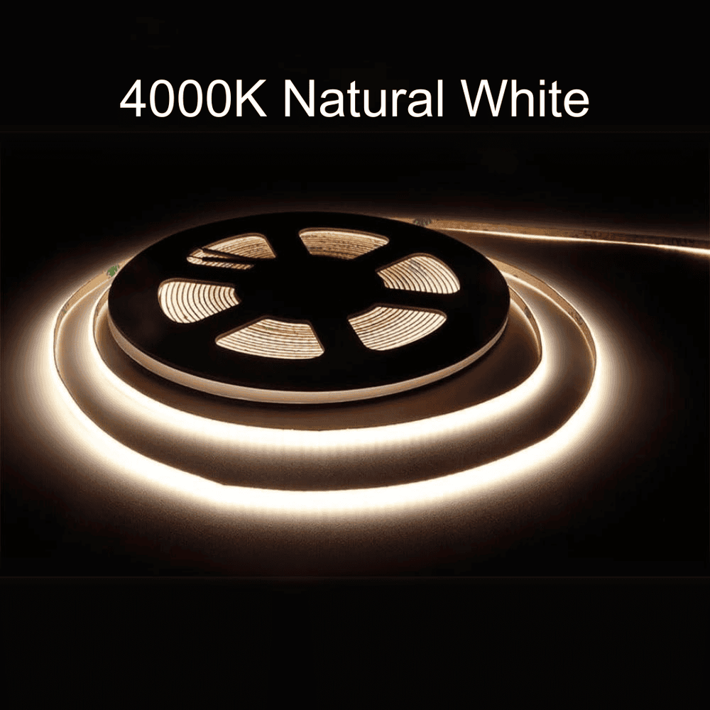 Outdoor Landscape Lighting LED 12V Low Voltage SLD35 Dotless Linear LED 3mm Width, 3000K/4000K/6500K 1.46W/ft COB Strip Lights IP20 Low Voltage DC12V/24V Tape Light 4000K Natural White