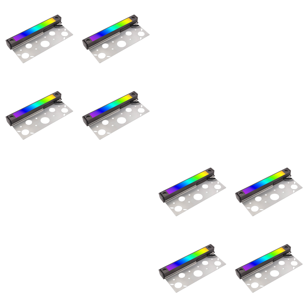 Outdoor Landscape Lighting LED 12V Low Voltage HL7A03R 4x/8x/12x Package 3W 7" Aluminum Integrated Bluetooth-Controlled RGB + CCT LED Hardscape Light Low Voltage Landscape Lighting 8 Pack