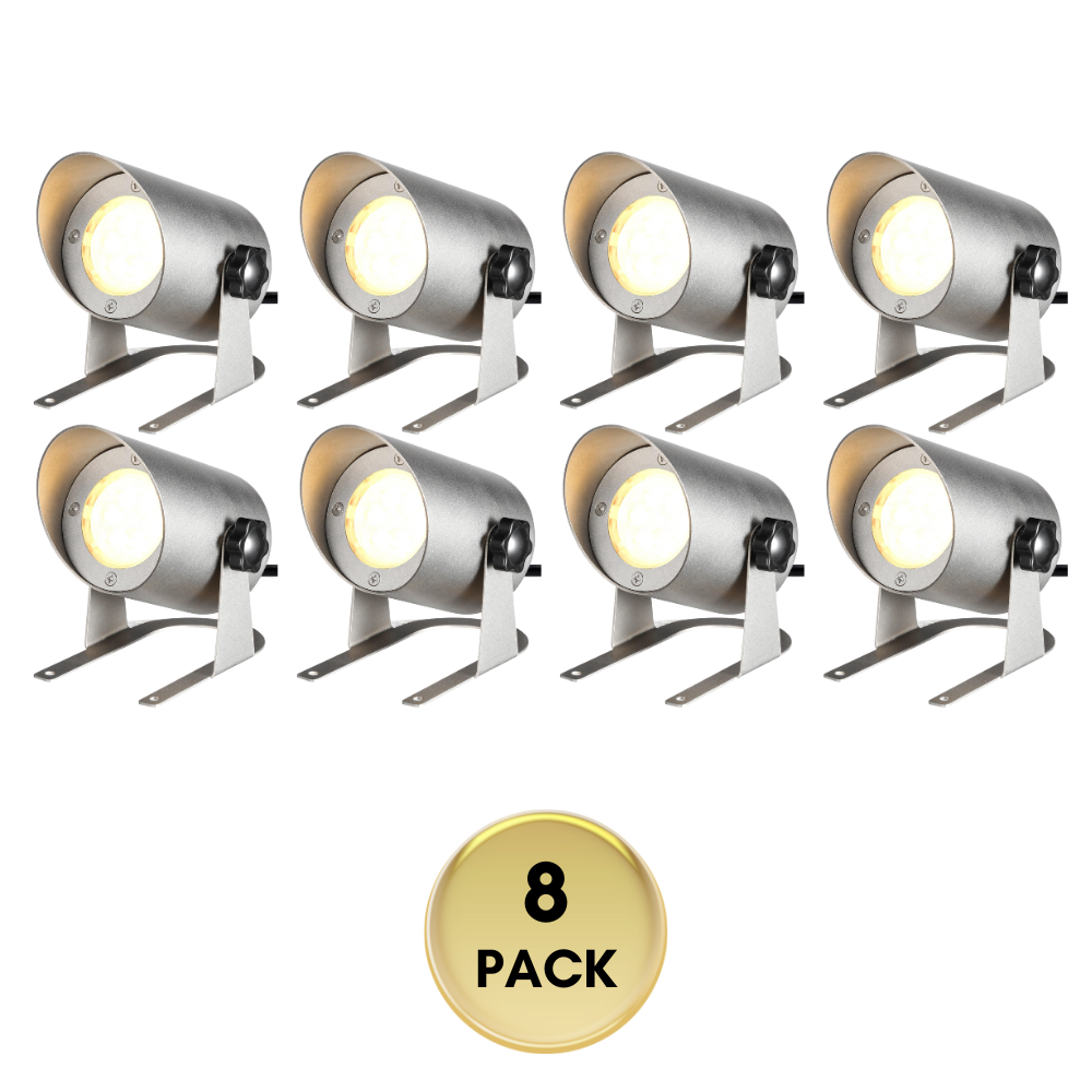 Outdoor Landscape Lighting LED 12V Low Voltage ULBL01 Sottomarini Stainless Steel Underwater Landscape 5W 2700K Integrated LED Fountain Light Pond Lighting 8 Pack