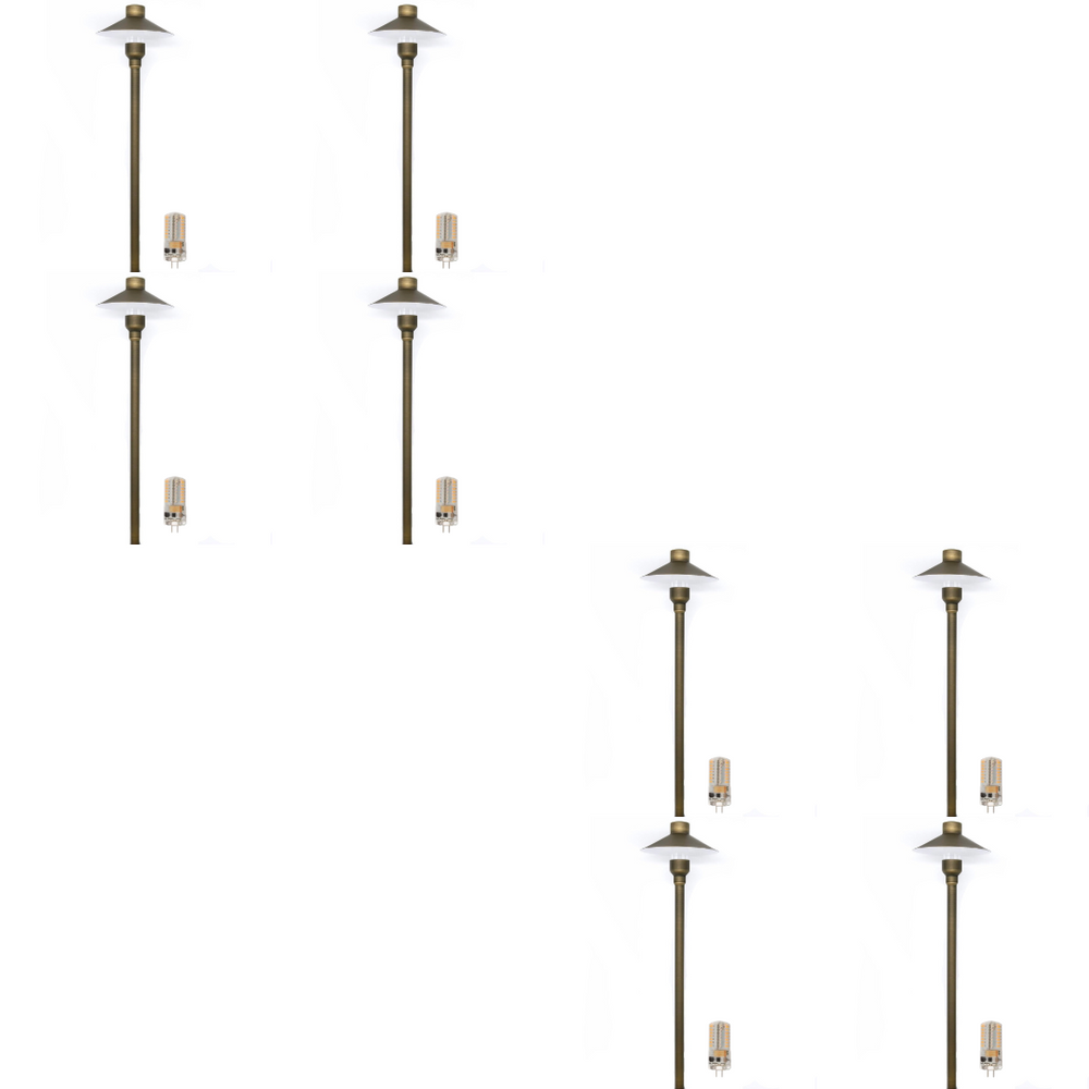 Outdoor Landscape Lighting LED 12V Low Voltage BPLP08 Tulay BH 18" Antique Brass Path Light 4x/8x/12x G4 2W Dimmable 2700K Package Low Voltage Landscape Lighting 8 Pack