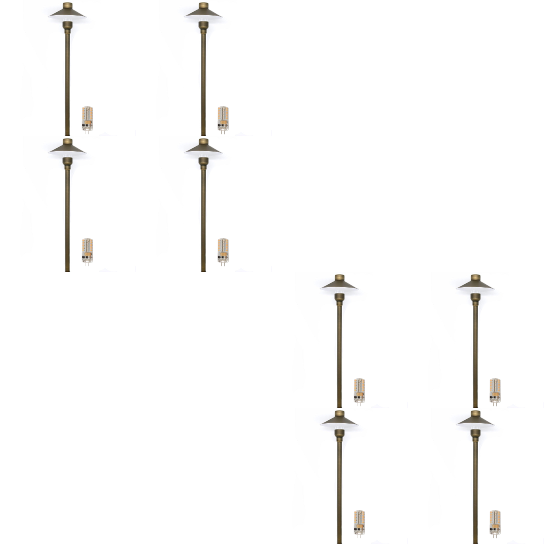 Outdoor Landscape Lighting LED 12V Low Voltage BPLP08 Tulay BH 18" Antique Brass Path Light 4x/8x/12x G4 2W Dimmable 2700K Package Low Voltage Landscape Lighting 8 Pack