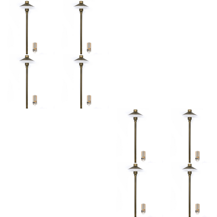 Outdoor Landscape Lighting LED 12V Low Voltage BPLP08 Tulay BH 18" Antique Brass Path Light 4x/8x/12x G4 2W Dimmable 2700K Package Low Voltage Landscape Lighting 8 Pack