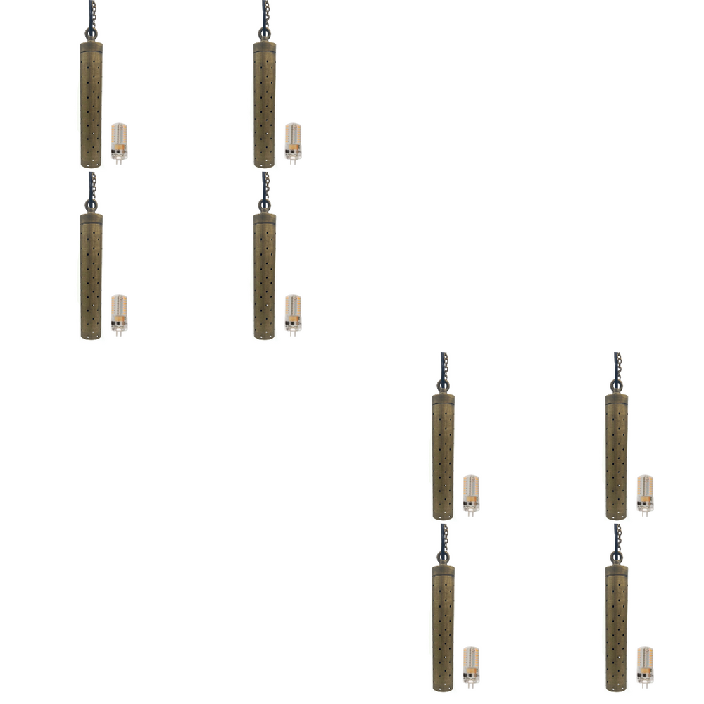 Outdoor Landscape Lighting LED 12V Low Voltage HLBP02 Stelvio Antique Brass Hanging Pendant Light 4x/8x/12x G4 2W Dimmable 2700K Package Low Voltage Outdoor Lighting 8 Pack