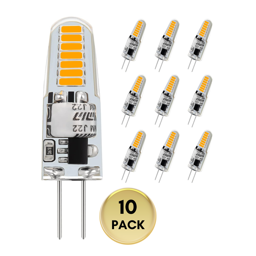 Outdoor Landscape Lighting LED 12V Low Voltage 10 Pack G4 1.2W/1.3W Bi Pin 3000K/6000K LED Capsule 120V Line Voltage Bulb Energy Efficient Light 3000K Warm White