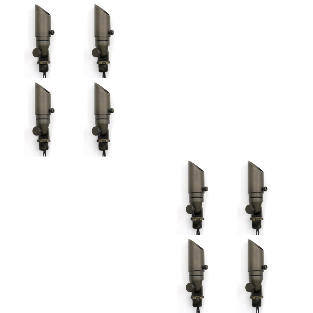Outdoor Landscape Lighting LED 12V Low Voltage AL14B with MR8 2.5W 3000K 4x/8x/12x Package Low Voltage Mini Brass Adjustable Directional Spot Light Outdoor Landscape Lighting 8 Pack