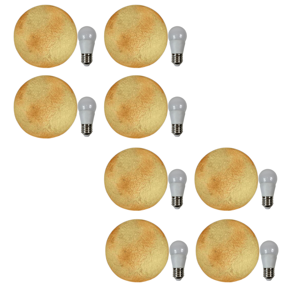 Outdoor Landscape Lighting LED 12V Low Voltage GL Series Moon Light Fixture 4x/8x/12 12V Low Voltage Outdoor IP65 Waterproof Hanging or Ground Lighting Nordic Globe Resin Lampshade Modern for Porch Garden Patio Package 8 Packs
