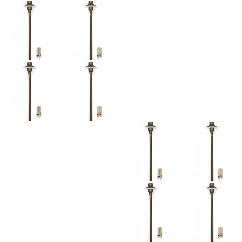 Outdoor Landscape Lighting LED 12V Low Voltage BPLP09 Tulay SH 18" Antique Brass Path Light 4x/8x/12x G4 2W Dimmable 2700K Package Low Voltage Outdoor Lighting 8 Pack