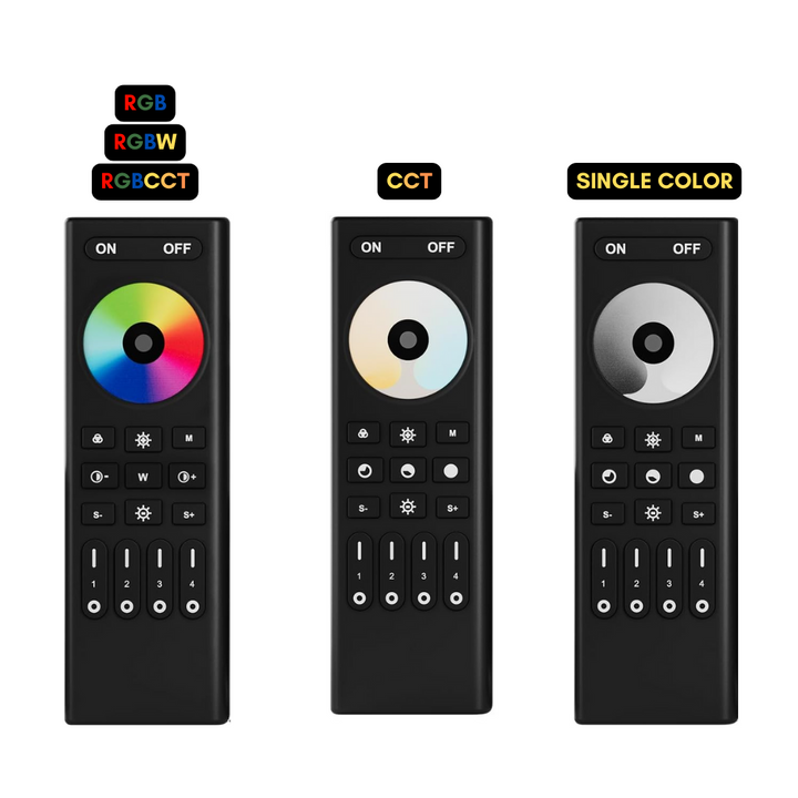 Outdoor Landscape Lighting LED 12V Low Voltage 4-Zone RF 2.4GHz Wireless LED Strip Controller Kit - Tuya-Compatible CCT, RGB, RGBW & RGBCCT Control