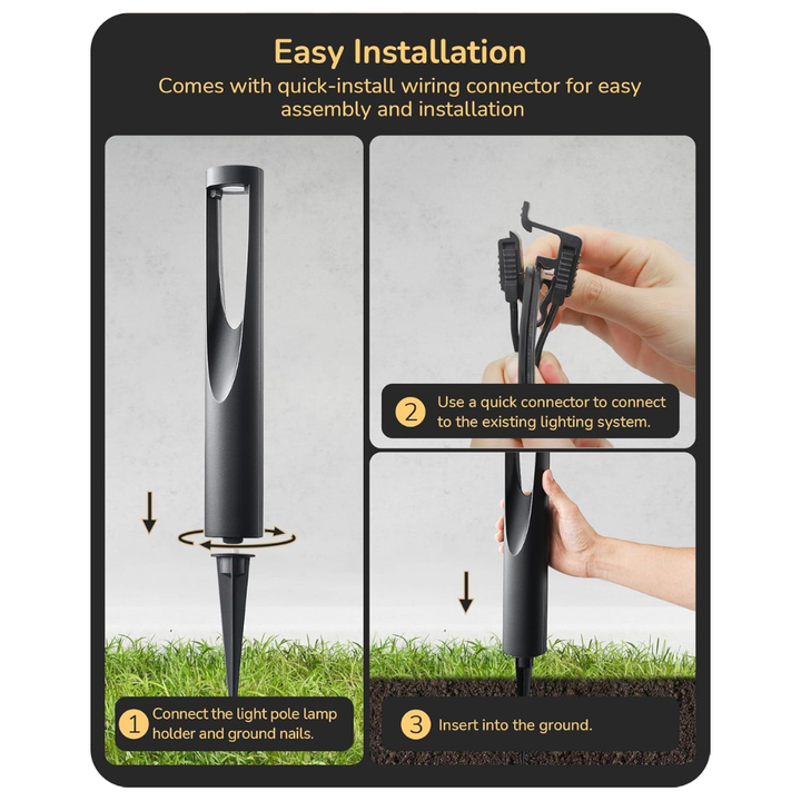 Outdoor Landscape Lighting LED 12V Low Voltage ALP50 6-Pack 2W 3000K Double-sided Light LED Landscape Pathway Light Package, 12V AC/DC