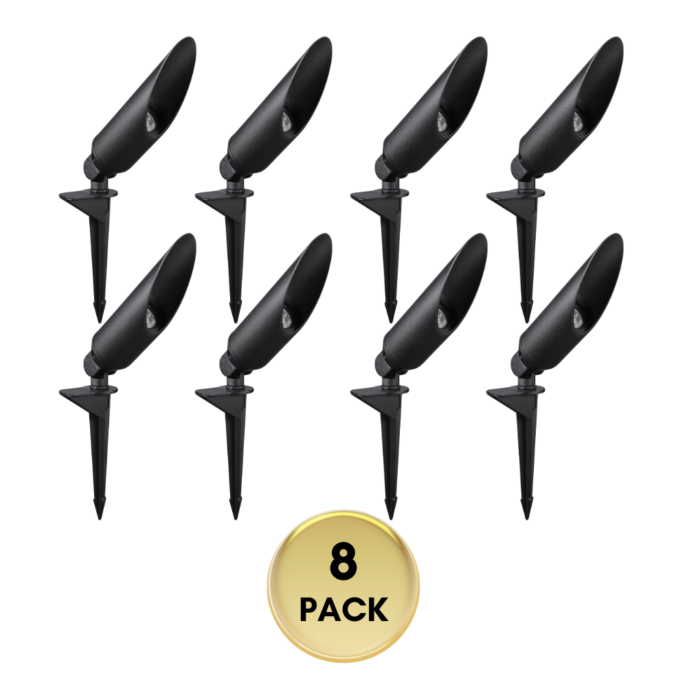 Outdoor Landscape Lighting LED 12V Low Voltage SPAL02 Acuto Spotlight Low Voltage Aluminum 7W 3000K Warm White MR16 LED Spotlight Outdoor Landscape Lighting 8 Pack