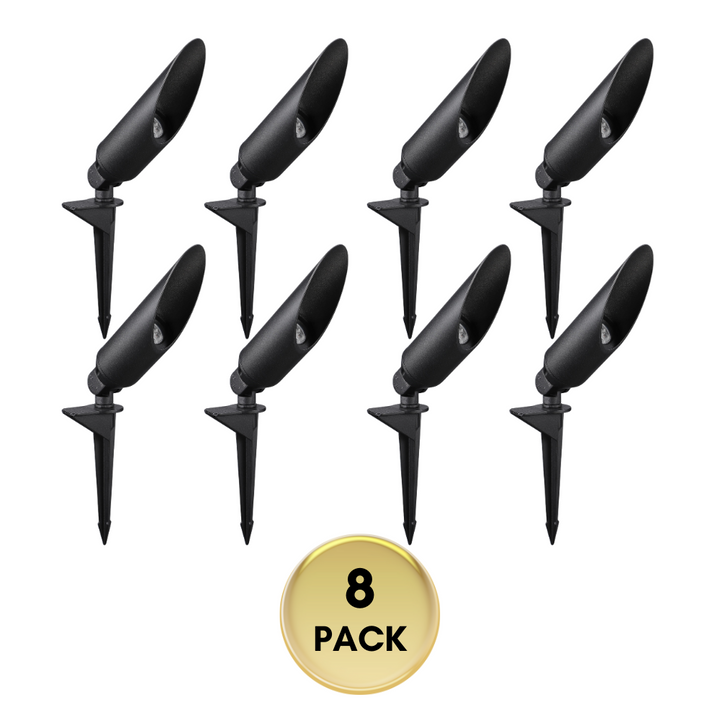 Outdoor Landscape Lighting LED 12V Low Voltage SPAL02 Acuto Spotlight Low Voltage Aluminum 7W 3000K Warm White MR16 LED Spotlight Outdoor Landscape Lighting 8 Pack