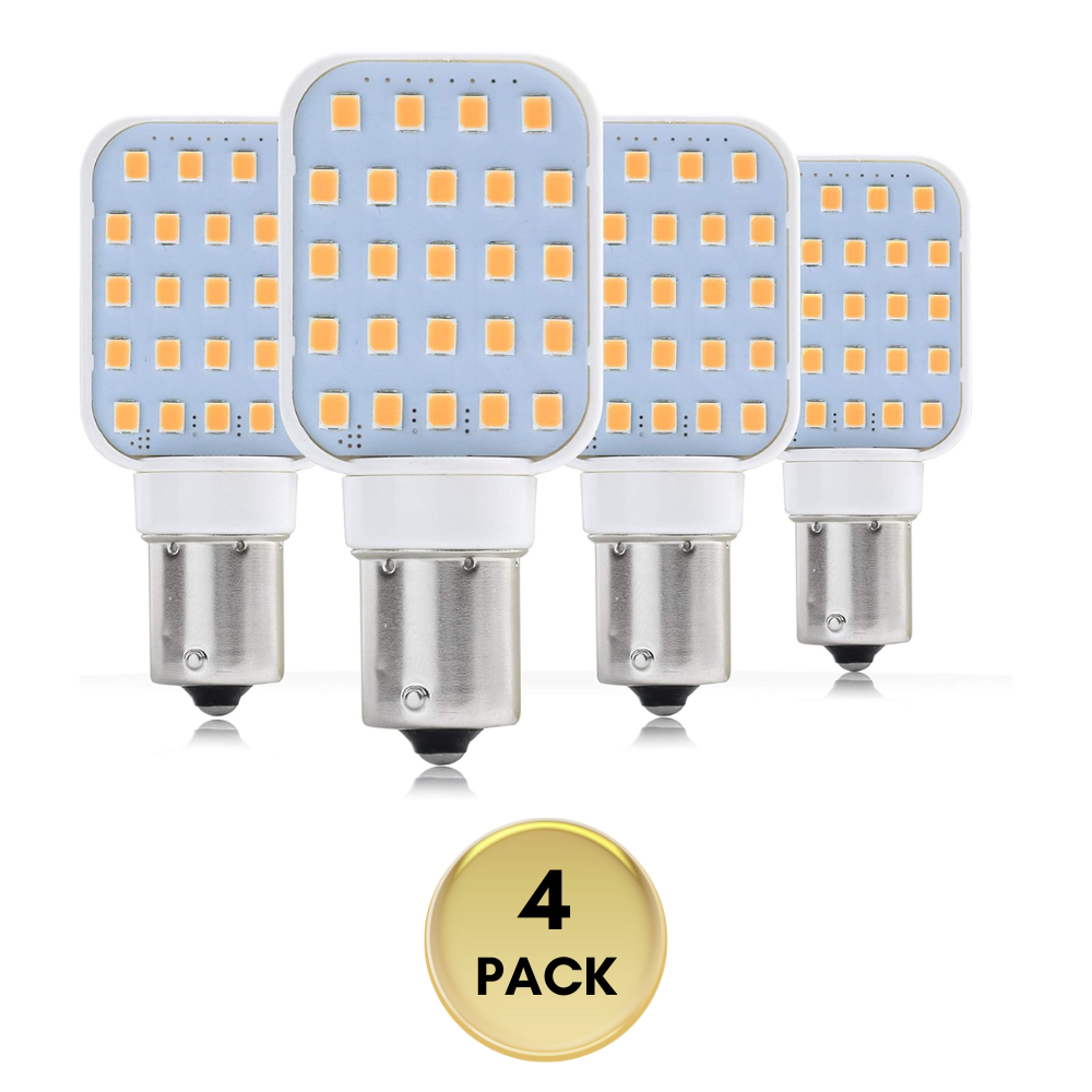 Outdoor Landscape Lighting LED 12V Low Voltage BA15S 3W Rotating LED Capsule DC10-30V Warm White Energy Efficient 1141/1156 Base Light Bulb Package 4 Pack