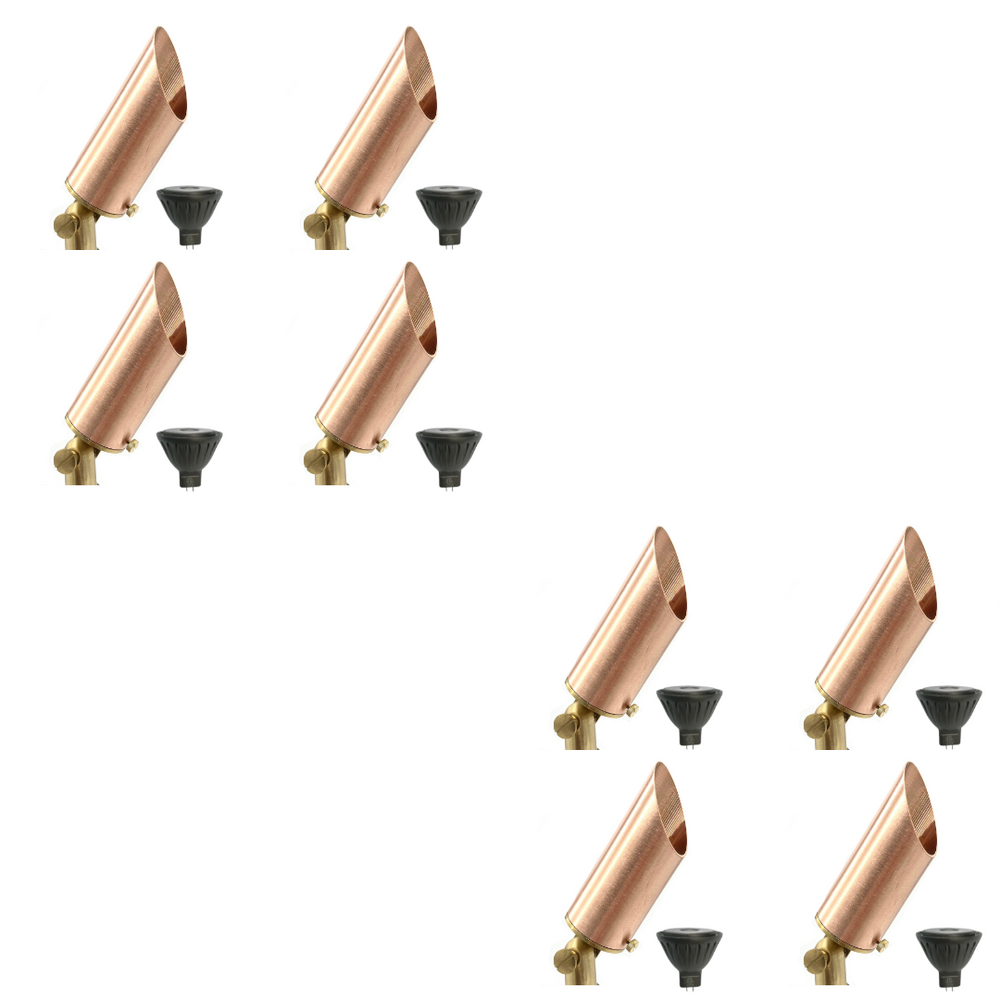 Outdoor Landscape Lighting LED 12V Low Voltage SPBP01 Cuprum Copper Spotlight 4x/8x/12x 12V MR16 4W 2700K Dimmable Package Low Voltage Outdoor Lighting 8 Pack