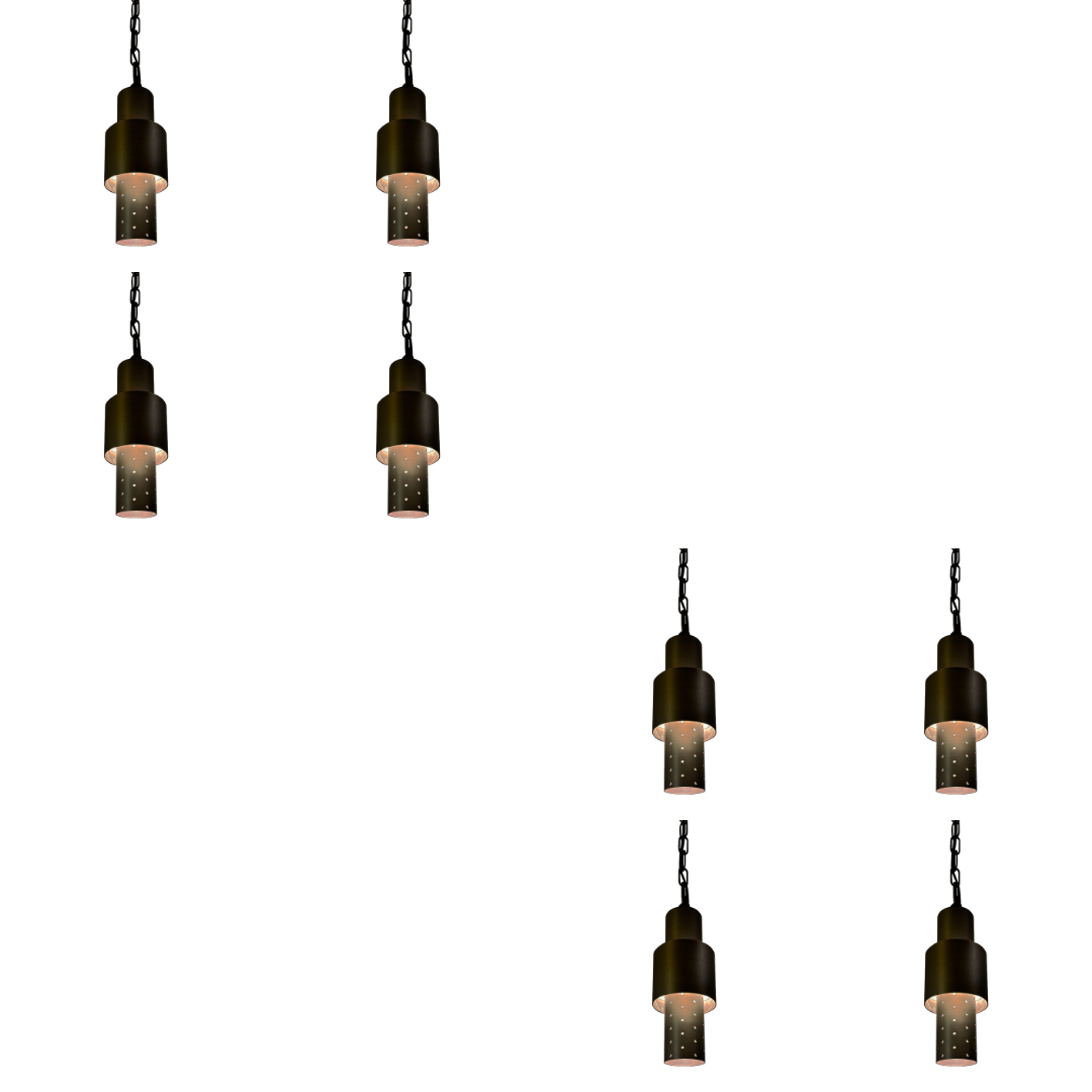 Outdoor Landscape Lighting LED 12V Low Voltage HLB02 4x/8x/12x Package LED 12V Low Voltage Brass Cylinder Pendant Light Hanging Downlight Fixture 5W 3000K Bulb 8 Pack