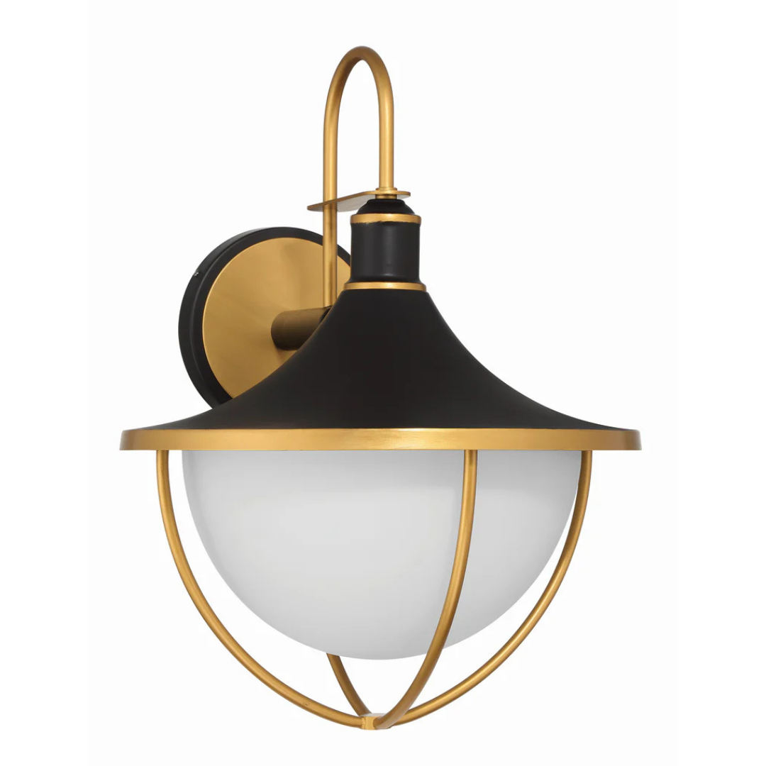 Outdoor Landscape Lighting LED 12V Low Voltage Atlas 3 Light Outdoor Sconce 16.5"x22" Stainless Steel and Glass Matte Black with Textured Gold Finish 120V 3 E26 Medium Base LED Bulb Sockets for Patio, Garden, Exterior Walls
