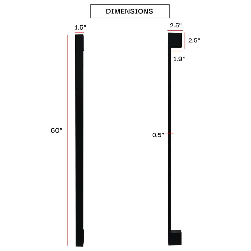 Outdoor Landscape Lighting LED 12V Low Voltage SCH06 U-Shaped Linear LED Modern Outdoor Wall Sconce Light Tunable 3000K-6000K Aluminum and Acrylic Integrated LED Line Voltage 120V AC IP65 Waterproof for Front Door, Porch, Patio, Garage 60" 30W