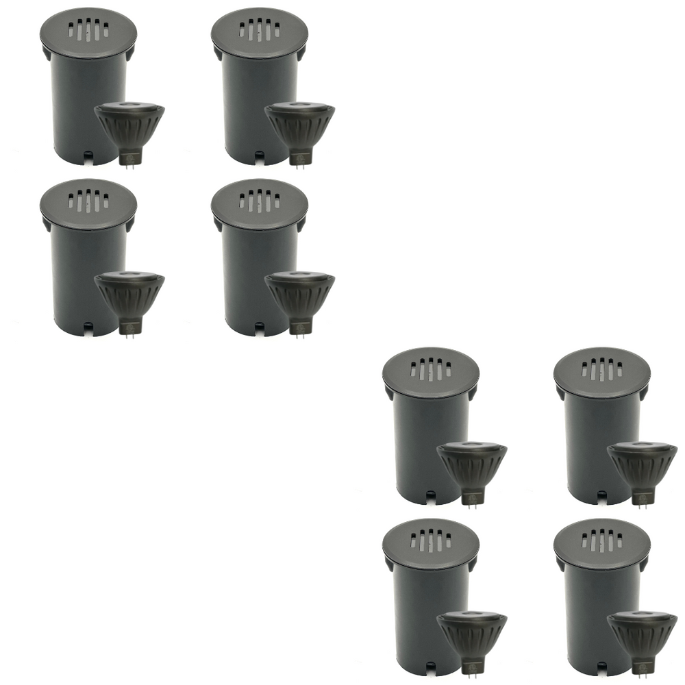 Outdoor Landscape Lighting LED 12V Low Voltage UNBP02 Stelvio Black Cast Brass In-Ground Well Light 4x/8x/12x MR16 4W Dimmable 2700K Low Voltage Landscape Lighting 8 Pack