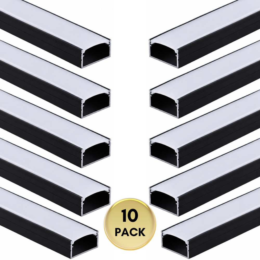 AP46M 8 ft Aluminum Channel Surface Mount 0.59″(W)  x 0.31″(H) for LED Strip Lights | 10 Pack