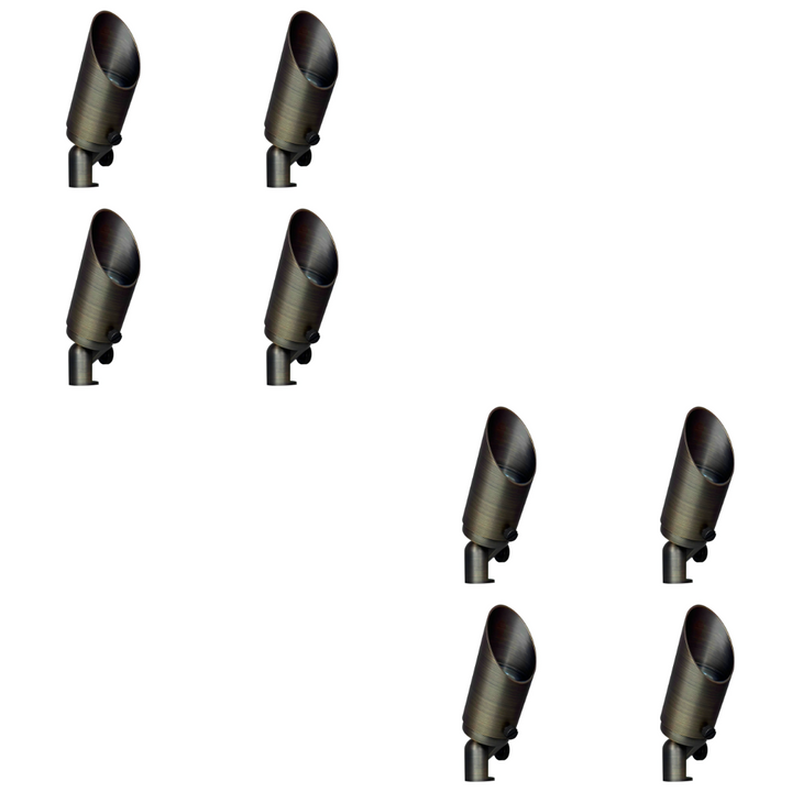 Outdoor Landscape Lighting LED 12V Low Voltage SPB10 4x/8x/12x Package 8W 3000K Warm White Integrated LED Brass Spotlight 12V Low Voltage Small Directional Bullet Light 8 Pack