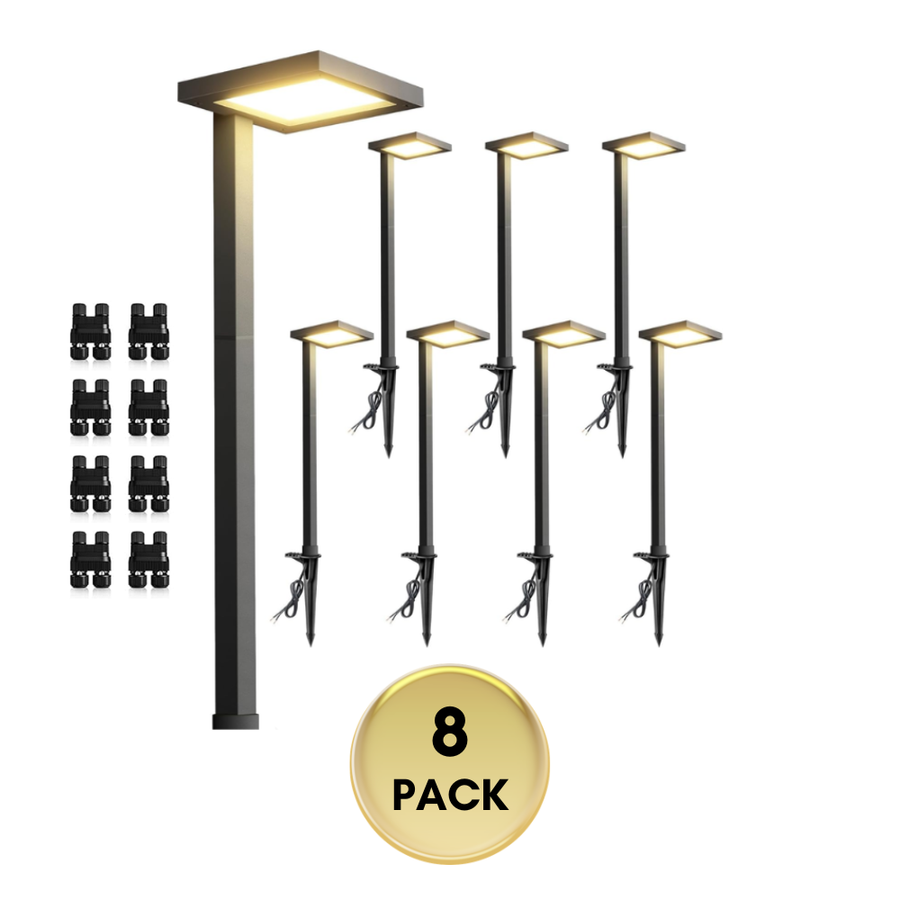 Outdoor Landscape Lighting LED 12V Low Voltage ALP03 8- and 12-Pack 5W Low Voltage 12V 3000K Integrated LED Cast Aluminum Anti-Glade Landscape Pathway Lights Package 8 Pack
