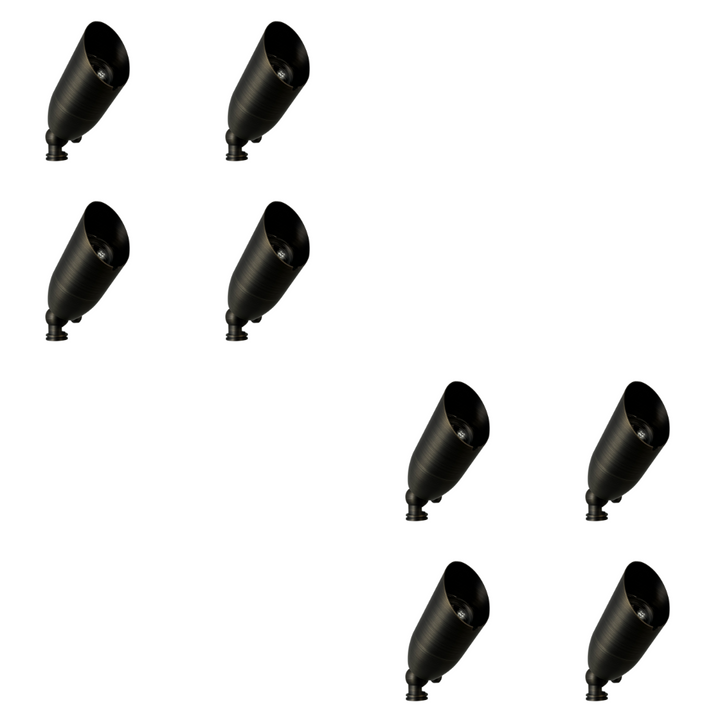 Outdoor Landscape Lighting LED 12V Low Voltage SPB14 4x/8x/12x Package 12V Low Voltage LED Outdoor Landscape Brass Spotlight MR16 5W 3000K Bulb Dark Brass 8 Pack