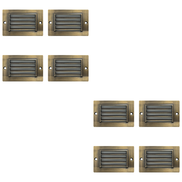 Outdoor Landscape Lighting LED 12V Low Voltage STB07 4x/8x/12x Package 2W LED 4.5" Surface Mounted Horizontal Outdoor & Indoor Brass Step Light 12V Low Voltage