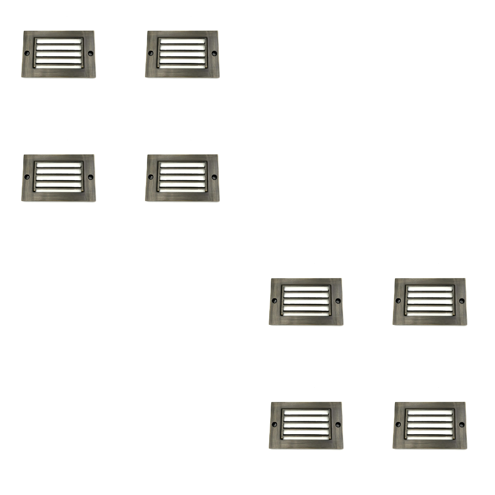 Outdoor Landscape Lighting LED 12V Low Voltage STBP07 Rein Brass Louv Mini 4x/8x/12x 2W 2700K Integrated LED Package Deck Light Low Voltage Outdoor Lighting Brass 8 Pack